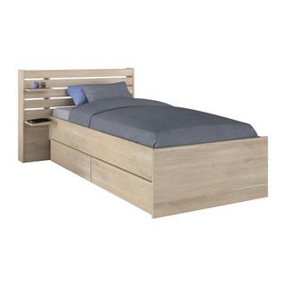 Vente-unique Letto 90 x 200 cm Con vani portaoggetti  Naturale + Rete  - TENALIA  