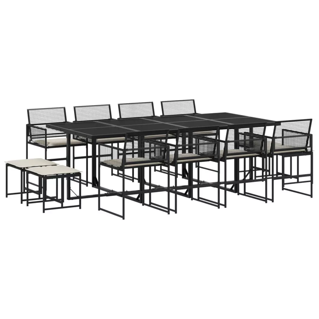 VidaXL - Garten essgruppe poly-rattan, One Size, Schwarz