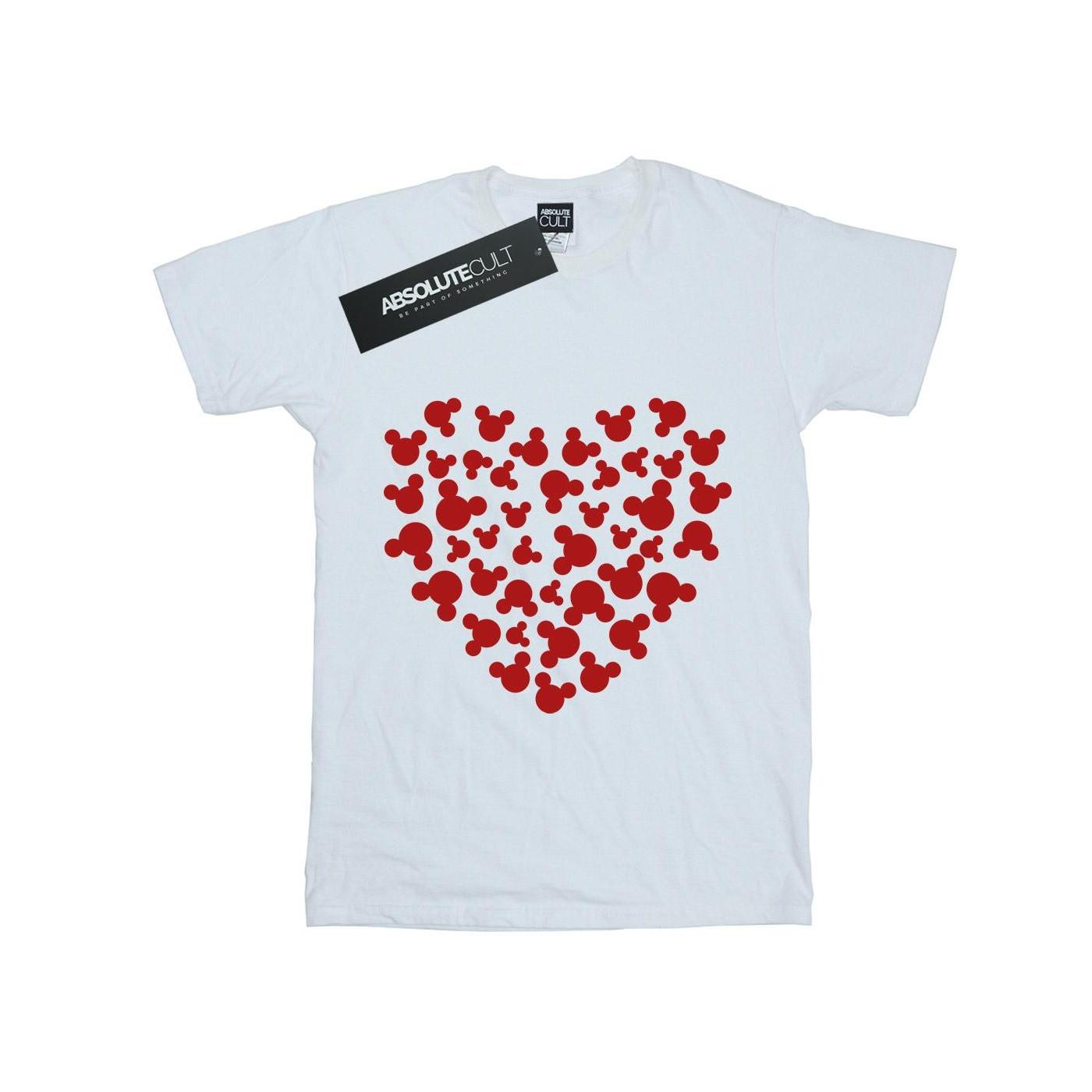 Image of Mickey Mouse Heart Silhouette Tshirt Unisex Weiss 140/146