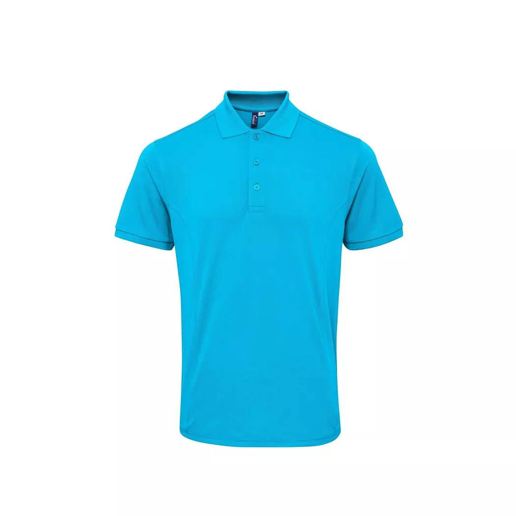 PREMIER - Coolchecker PiquéPoloshirt mit CoolPlus, für Herren, Türkisblau, Größe M