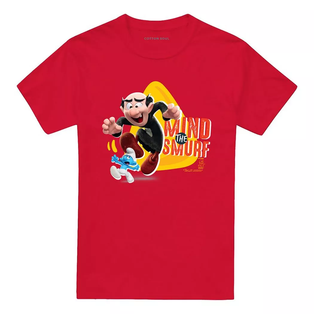 Die Schlümpfe - Mind The Smurf T-Shirt, für Damen, Rot Bunt, Größe 3XL