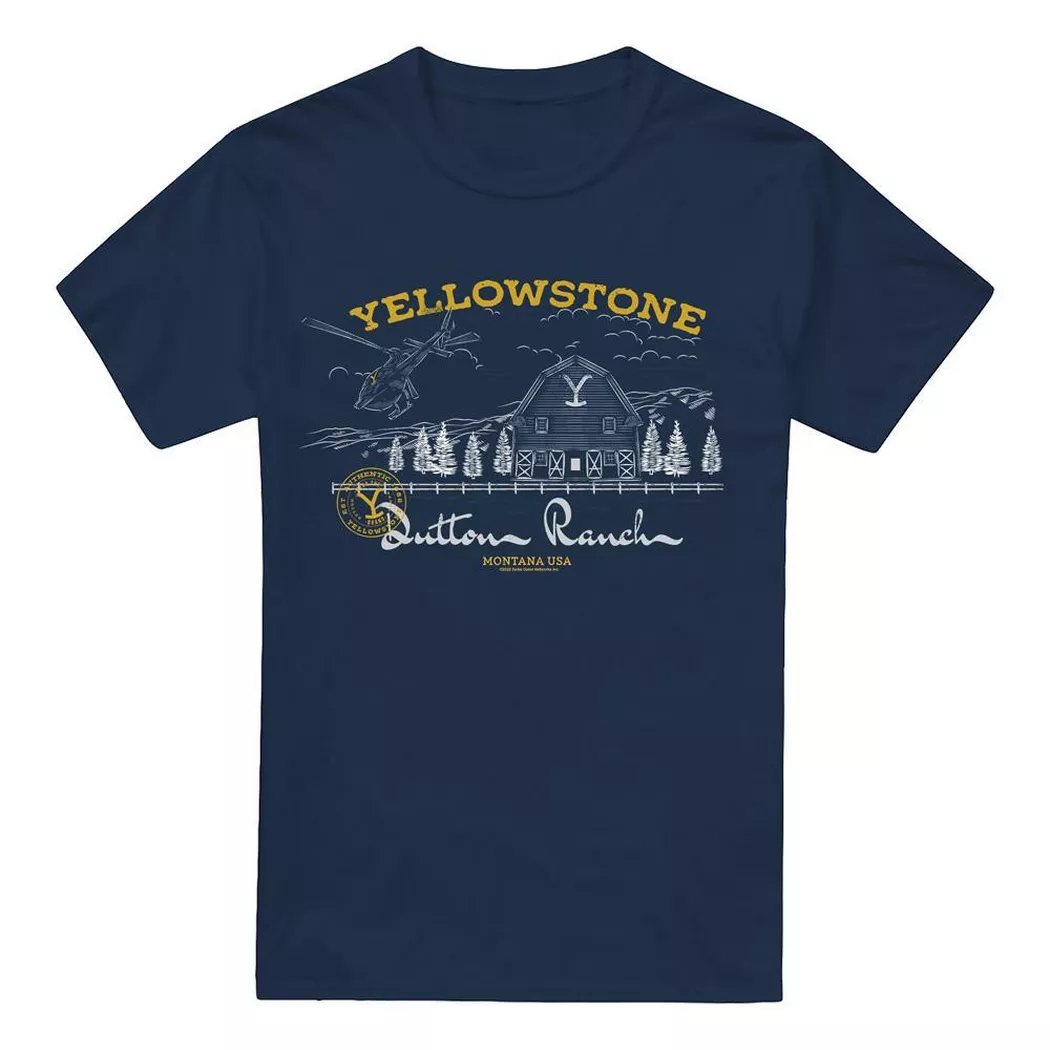Yellowstone - Dutton Ranch T-Shirt, für Herren, Marine, Größe XL