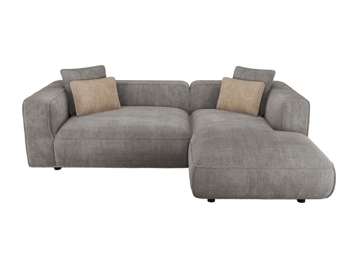 Vente-unique Ecksofa - Ecke rechts - Strukturstoff - Grau - TALMINE  