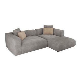 Vente-unique Ecksofa - Ecke rechts - Strukturstoff - Grau - TALMINE  