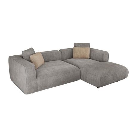 Vente-unique Ecksofa - Ecke rechts - Strukturstoff - Grau - TALMINE  