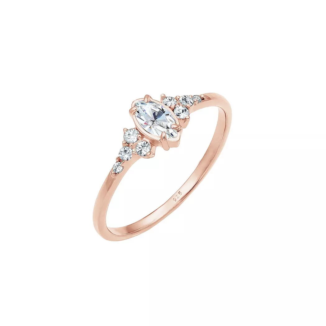Elli - Ring Marquise Kristalle, 54mm, Goldrosa