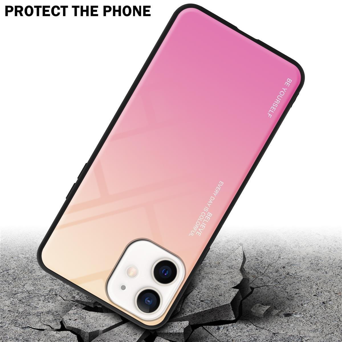 Cadorabo  Housse compatible avec Apple iPhone 12 MINI - Coque de protection bicolore en silicone TPU et dos en verre trempé 