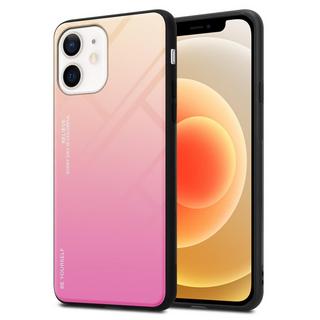 Cadorabo  Housse compatible avec Apple iPhone 12 MINI - Coque de protection bicolore en silicone TPU et dos en verre trempé 