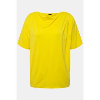 Ulla Popken  T-shirt con lyocell, scollo a goccia e mezze maniche 