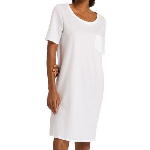 Image of Cotton Deluxe - Nachthemd Kurzarm Damen Weiss M