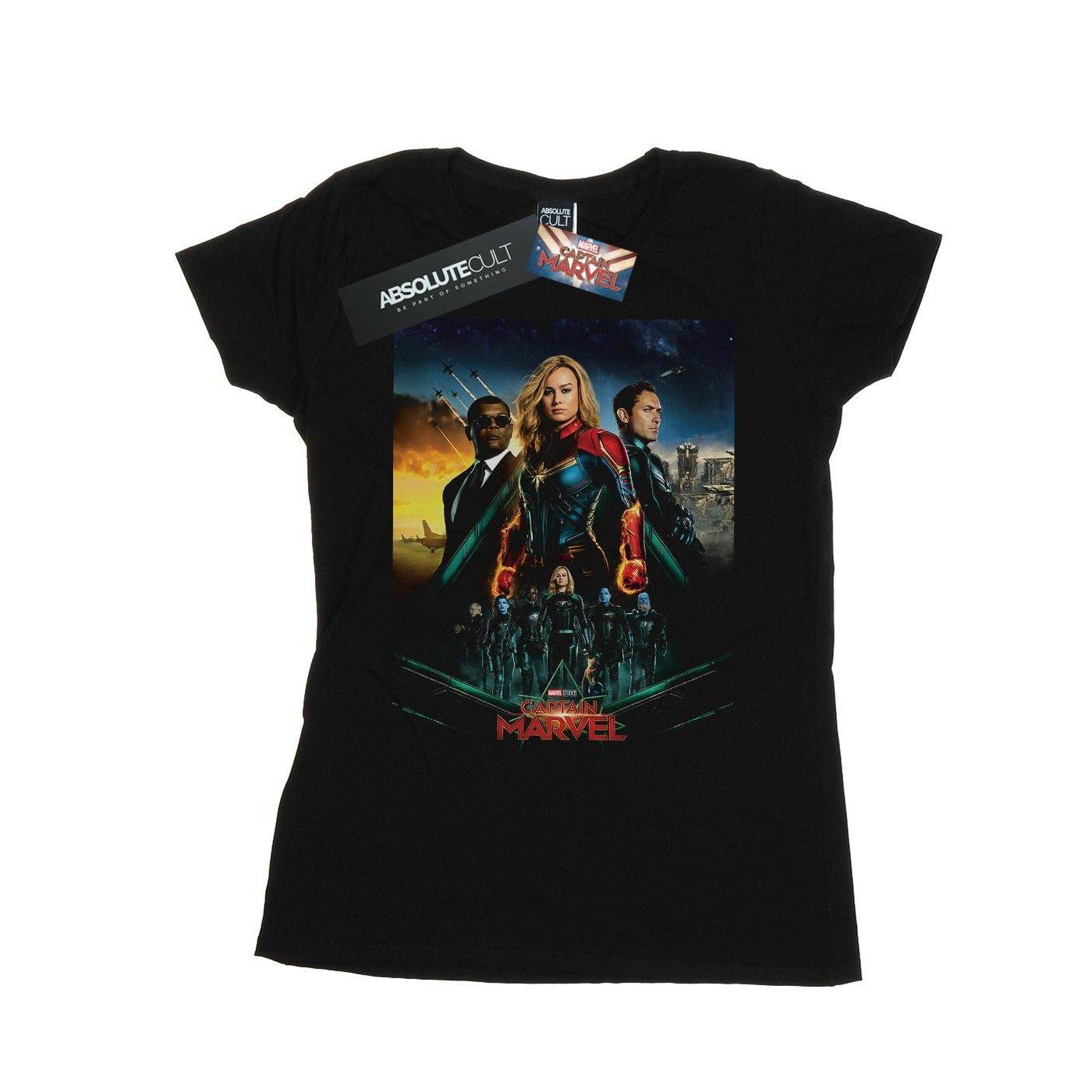 Image of Captain Movie Starforce Poster Tshirt Damen Schwarz L