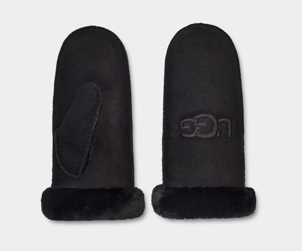 Image of W Sheepskin Embroider Mitten-sm Damen Schwarz S/M