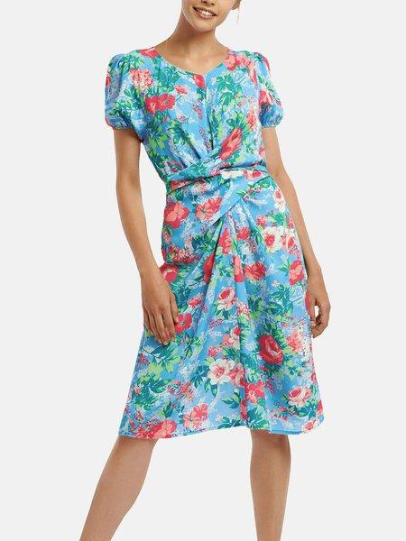 Image of Sommerkleid Mit Kurzen Ärmeln Manila Unisex Blau S
