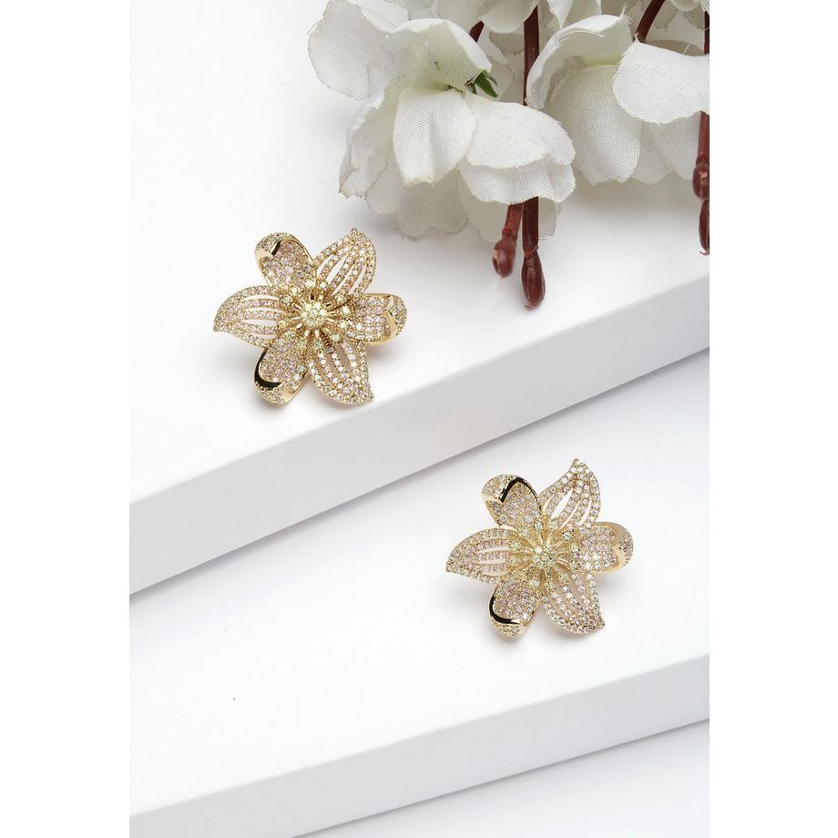 AVANT-GARDE PARIS  Diva Kollektion Cubic Zirconia Glänzende Steckerohrringe 