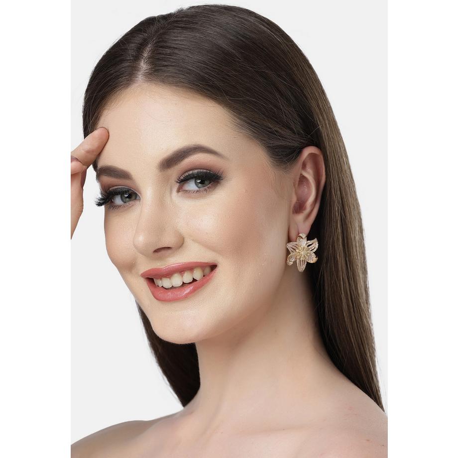 AVANT-GARDE PARIS  Diva Kollektion Cubic Zirconia Glänzende Steckerohrringe 