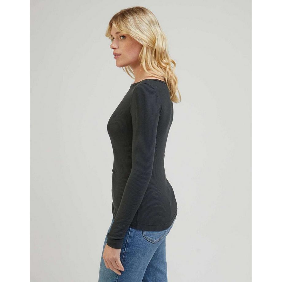Lee Langarm U-Boot-Ausschnitt T-Shirt  