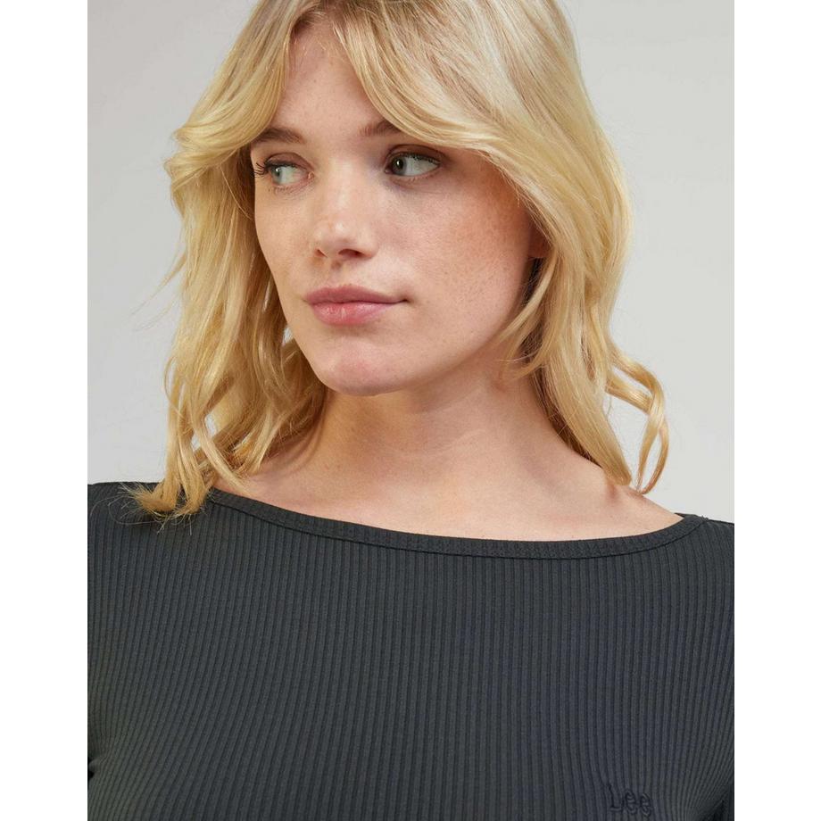 Lee Langarm U-Boot-Ausschnitt T-Shirt  