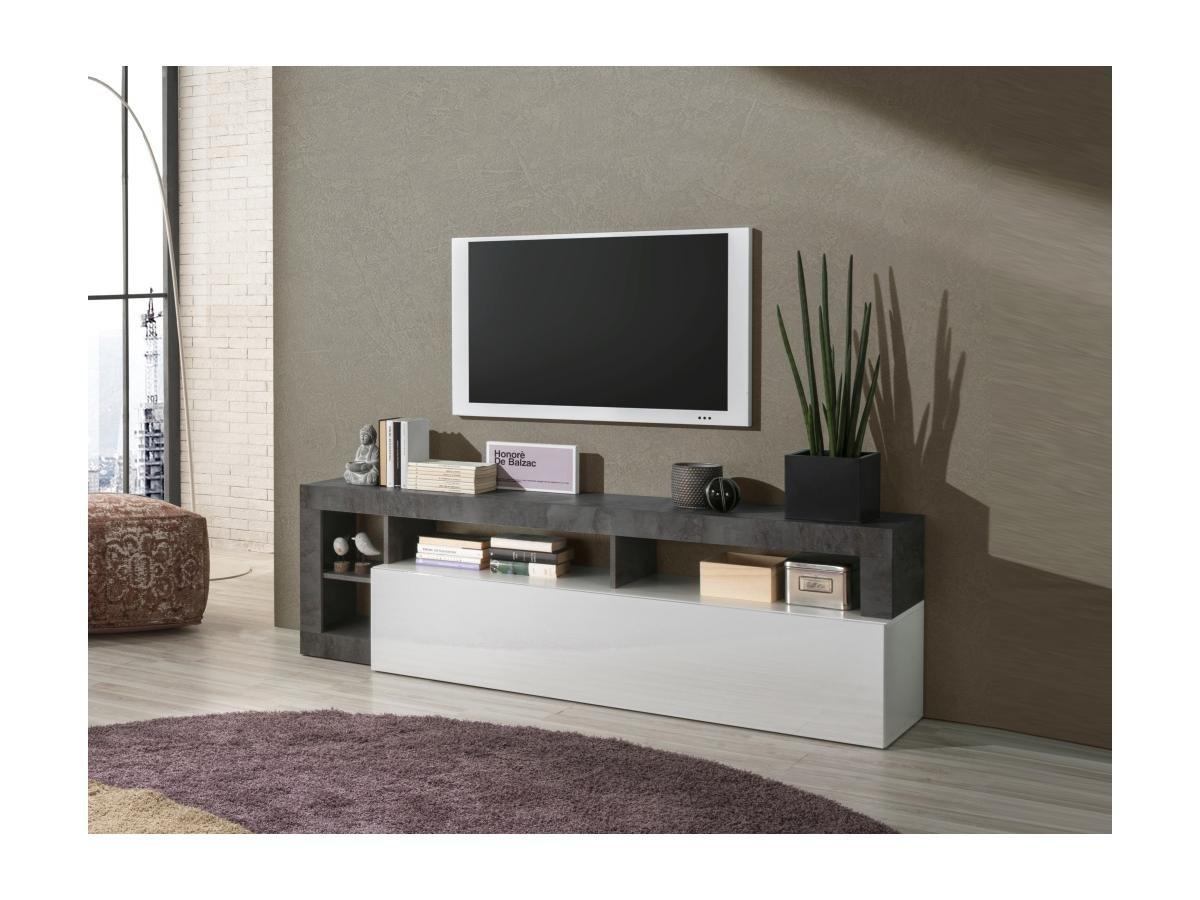 Vente-unique Set Sideboard + TVMöbel lackiert Beton SEFRO  