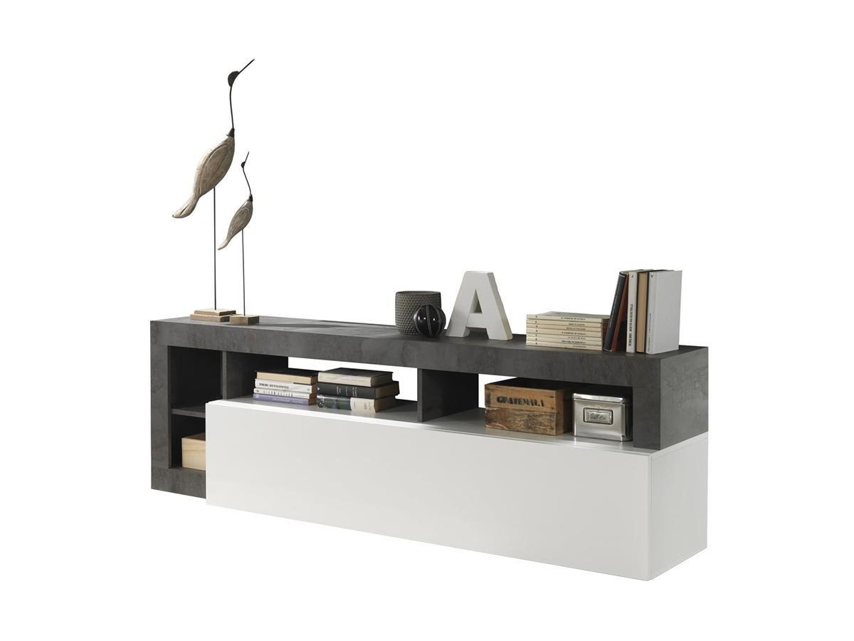 Vente-unique Set Sideboard + TVMöbel lackiert Beton SEFRO  