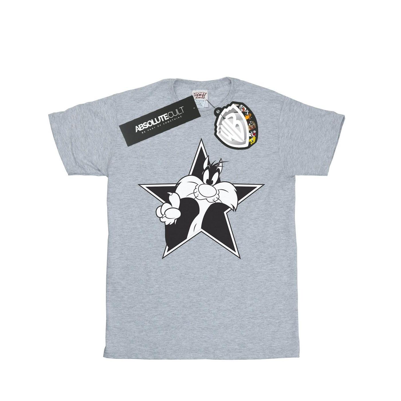 Image of Sylvester Mono Star Tshirt Damen Grau 3XL