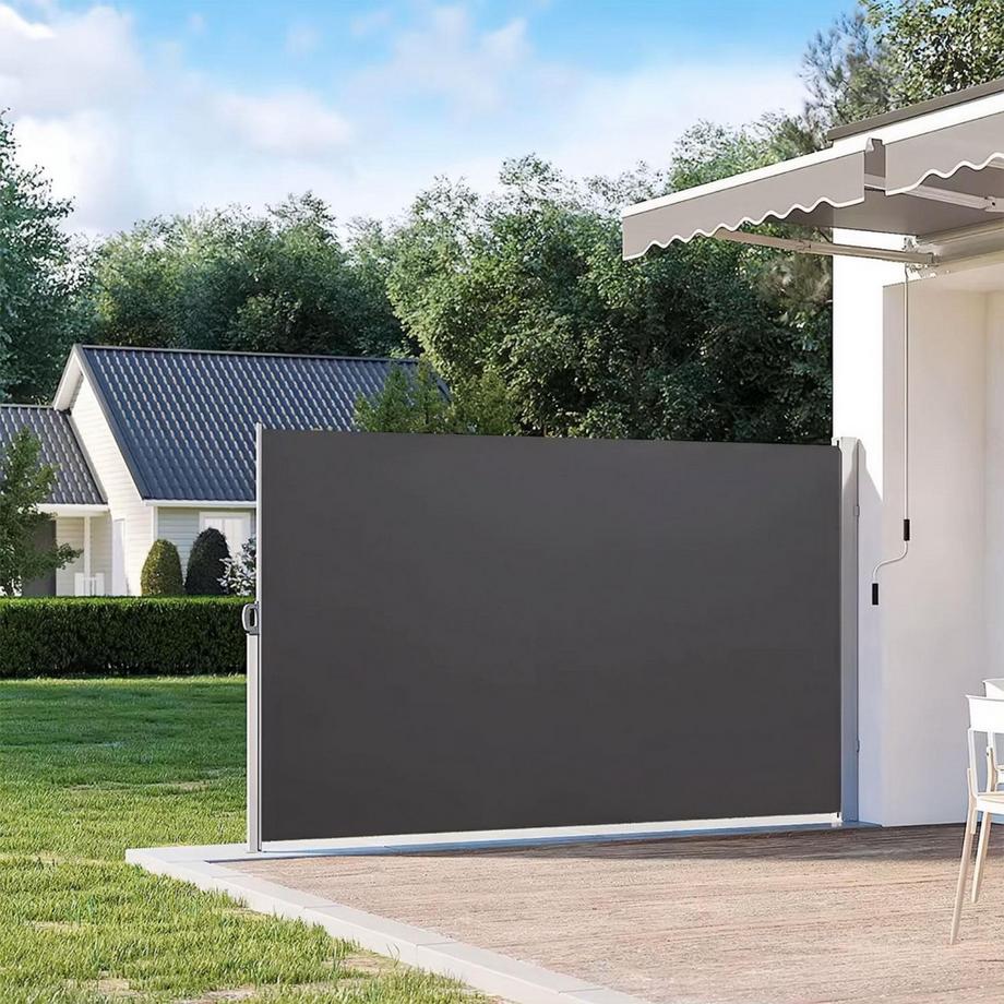 Northix Store latéral pliant, store enrouleur, paravent pour jardin, terrasse, anthracite  