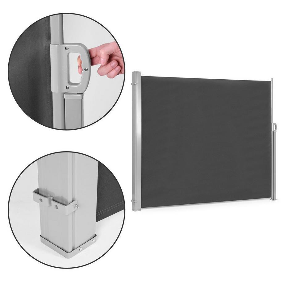 Northix Store latéral pliant, store enrouleur, paravent pour jardin, terrasse, anthracite  