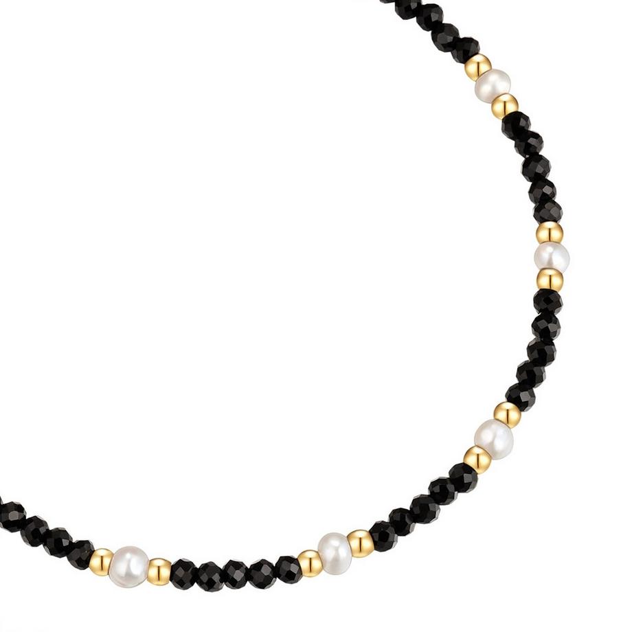 Glanzstücke München  Bracelet acier inoxydable spinelle perle d'eau douce 