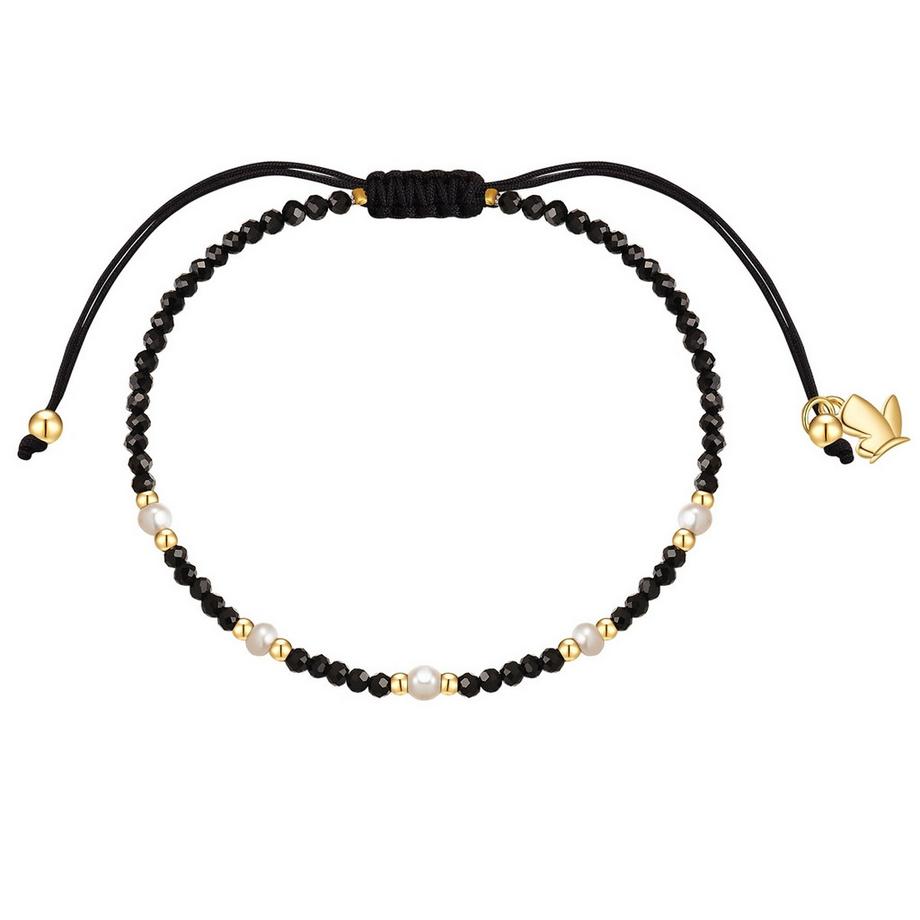Bracelet acier inoxydable spinelle perle d'eau douce