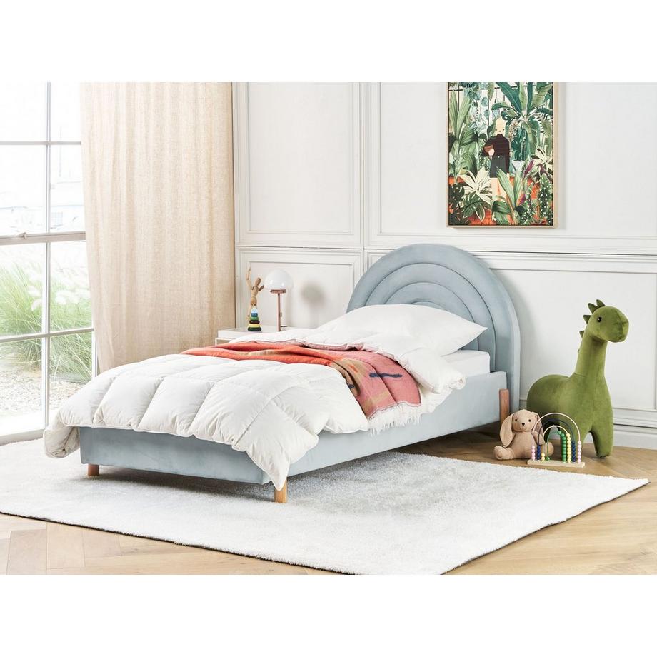 Beliani Letto con rete a doghe en Velluto Retrò ANET  