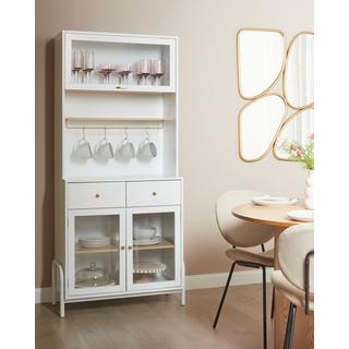 Beliani Armoire vitrine en MDF Traditionnel PARLIN  