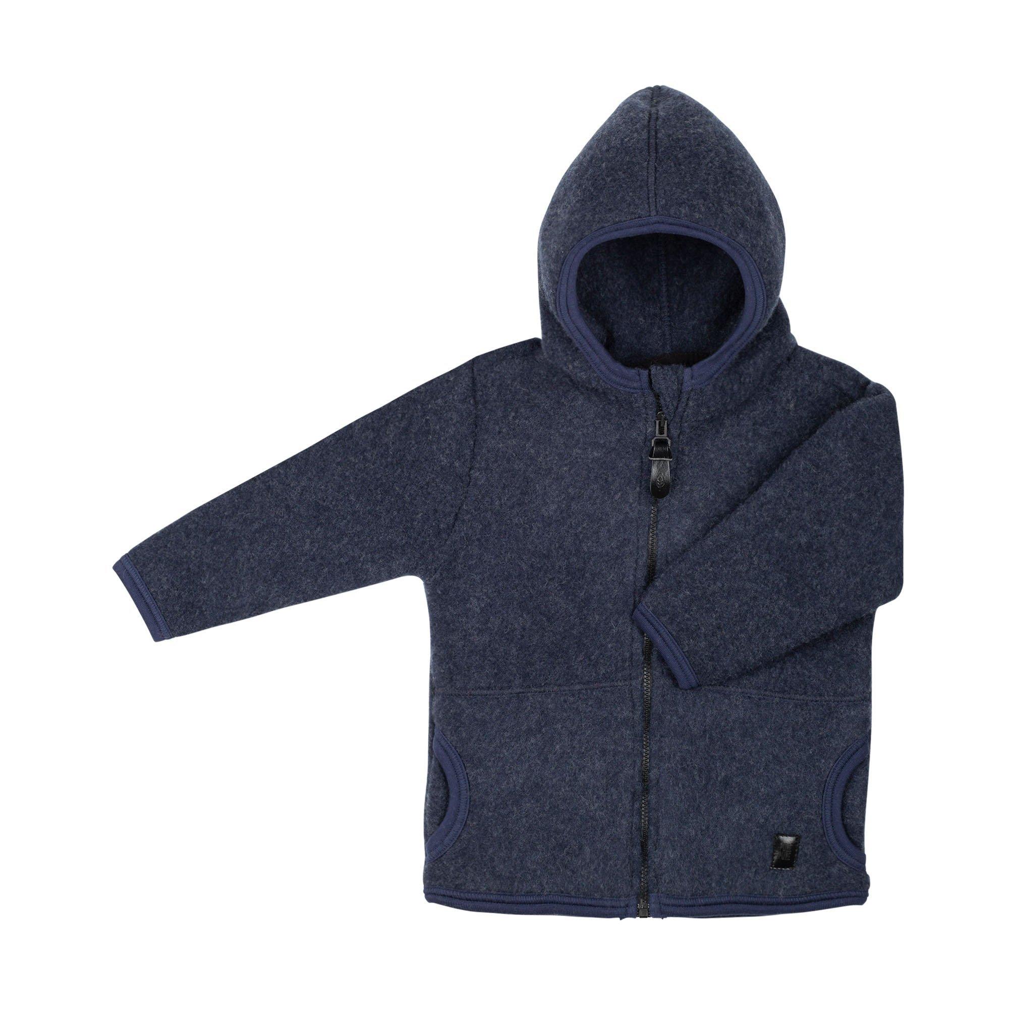 Image of Kinder Merino Fleecejacke Marine Mädchen Blau 122/128