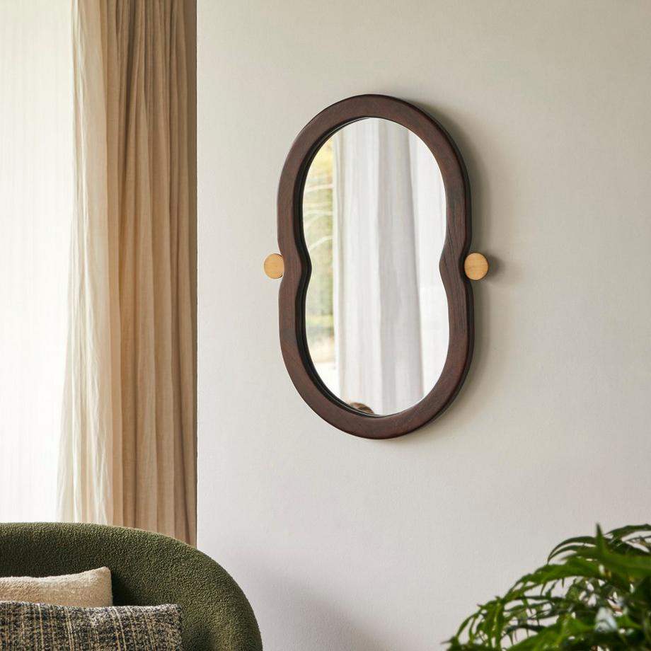 Tikamoon Spiegel Agate aus Mindiholz, 80 x 50 cm  