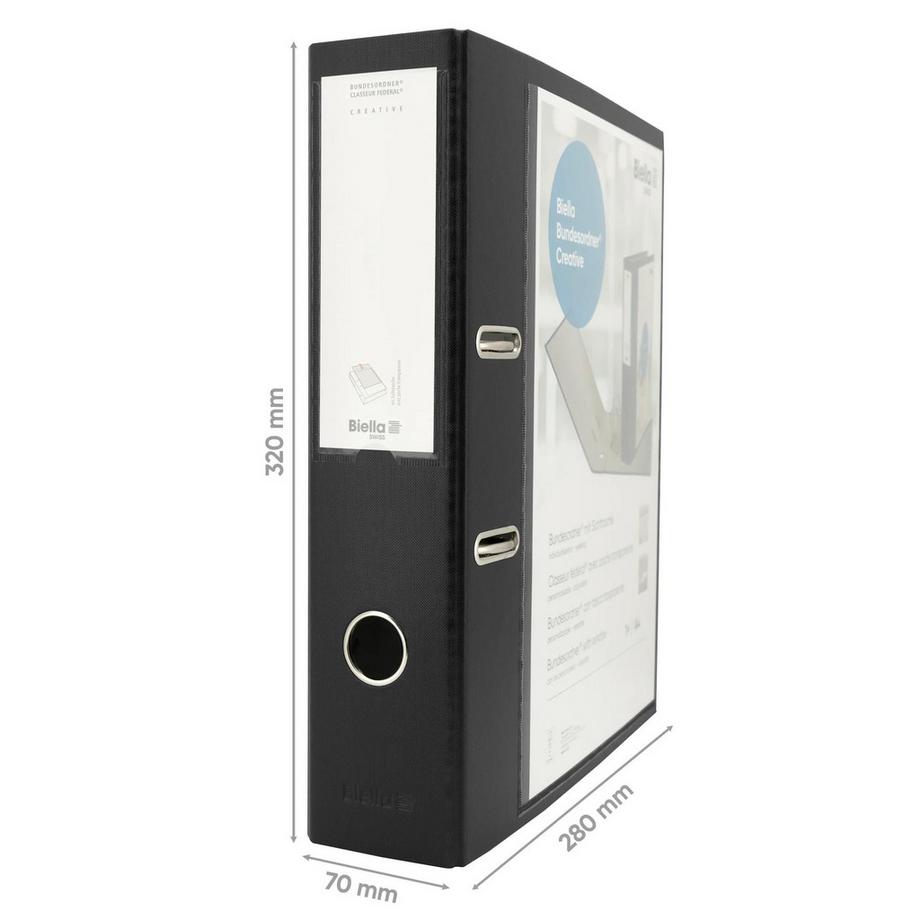Biella BIELLA Bundesordner Creative 7cm 103427.02 schwarz, mit Sichttasche A4  