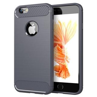 Cadorabo  Hülle für Apple iPhone 6 PLUS  6S PLUS TPU Silikon Edelstahl-Karbonfaser Optik 