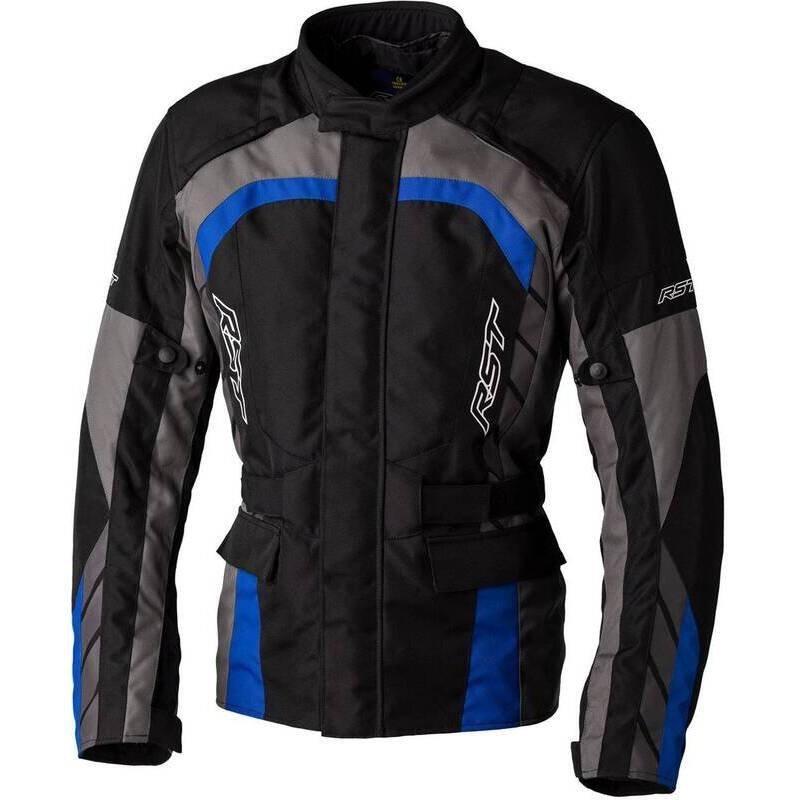 Image of Motorradjacke Alpha 5 Ce Unisex Schwarz / Blau M