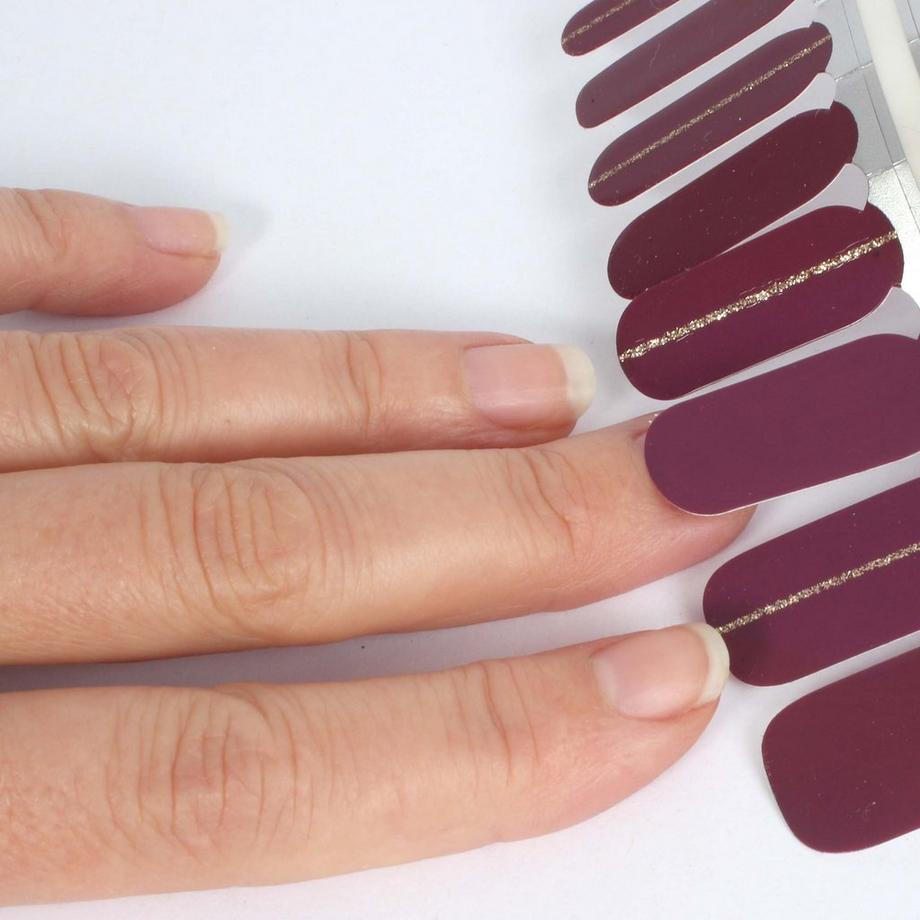 LAUED  films à ongles végétaliens solid purple Golden Line 