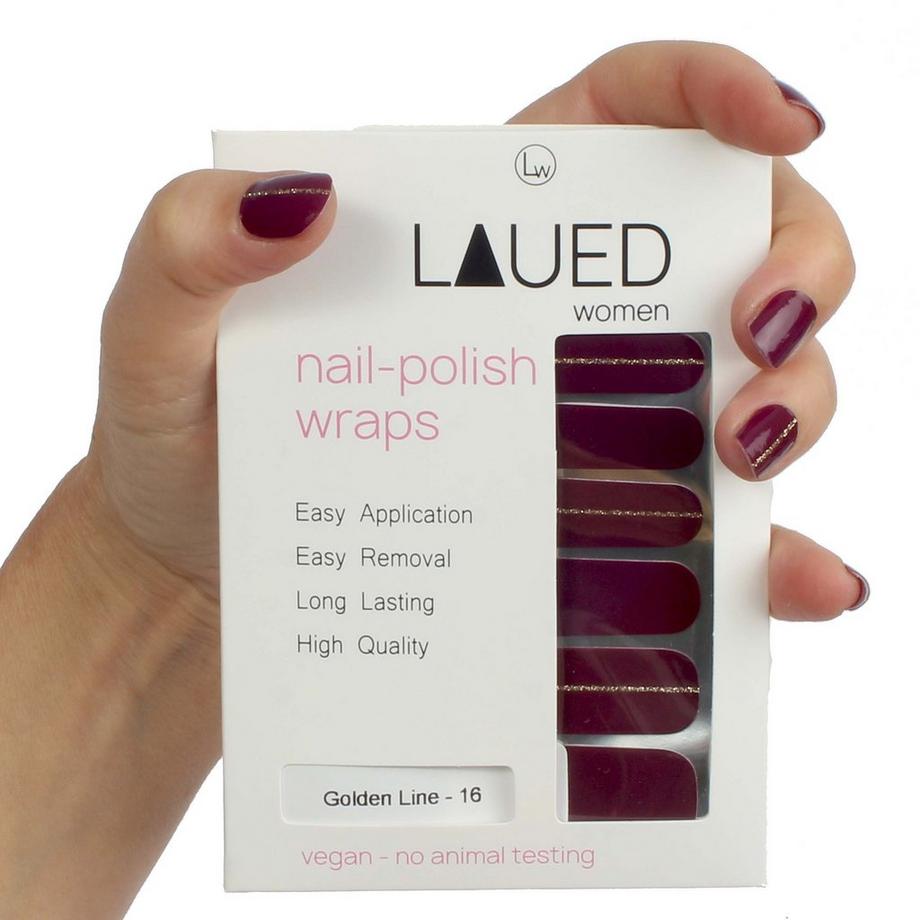 LAUED  films à ongles végétaliens solid purple Golden Line 
