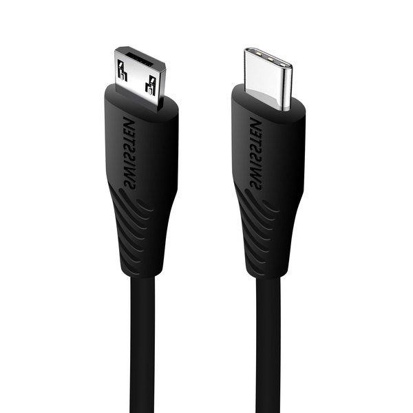 SWISSTEN  Cavo micro-USB USB-C 0,4 m Swissten nero 