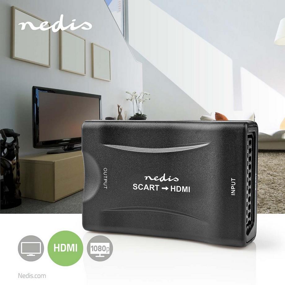 Nedis  HDMI™ Konverter | SCART-Buchse | HDMI™ Ausgang | Einweg | 1080p | 1.2 Gbps | ABS | Schwarz 