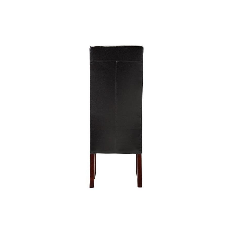 Vente-unique Lot de 6 chaises ROVIGO Simili brillant Pieds bois foncé  