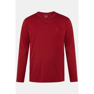 JP1880  Maglia serafino basic con maniche lunghe e abbottonatura rosso porpora 