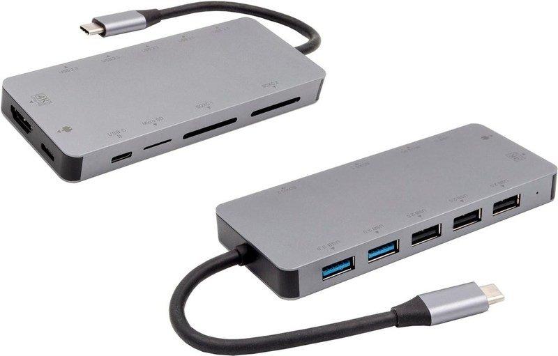 Image of EXSYS EX-1221HM Schnittstellen-Hub USB 3.2 Gen 1 (3.1 Gen 1) Type-C 5000 Mbit/s Silber
