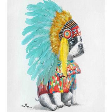 Leinwandbild Headdress Dog 80x80