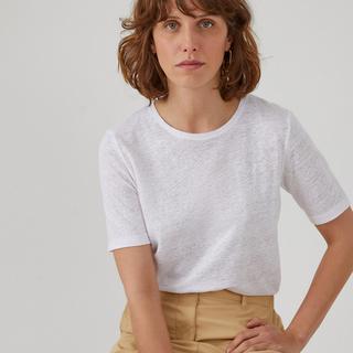 La Redoute Collections  T-Shirt aus Leinen mit rundem Ausschnitt 