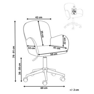 Beliani Chaise de bureau en Velours Scandinave PRIDDY  