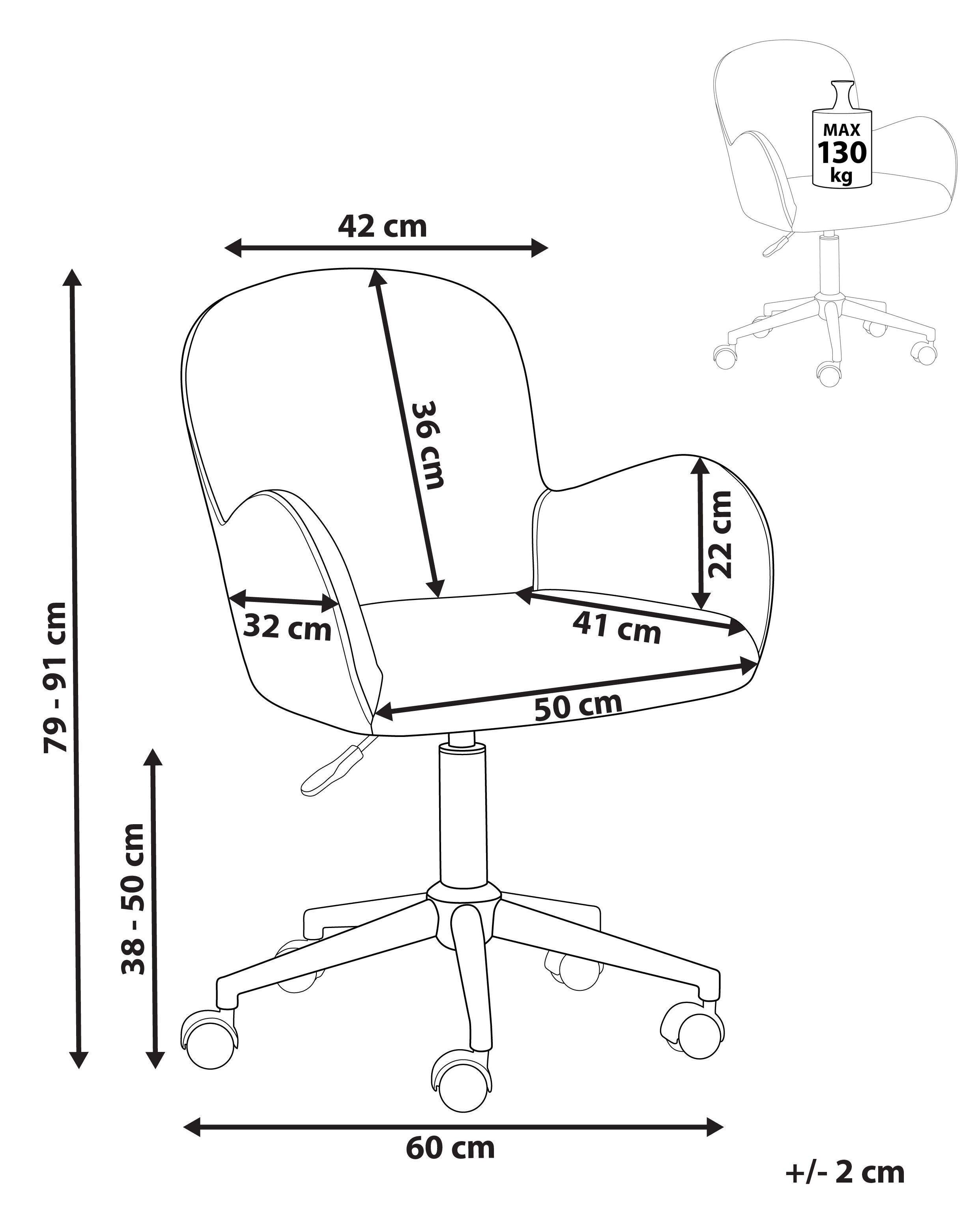 Beliani Chaise de bureau en Velours Scandinave PRIDDY  