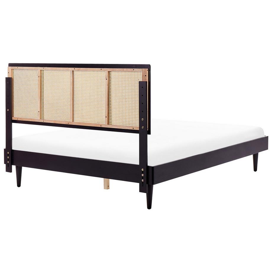 Beliani Bett mit Lattenrost aus Gummibaumholz Rustikal AURAY  