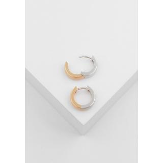 MUAU Schmuck  Creolen Bicolor Weiss-/Rotgold 750, 14x5mm 