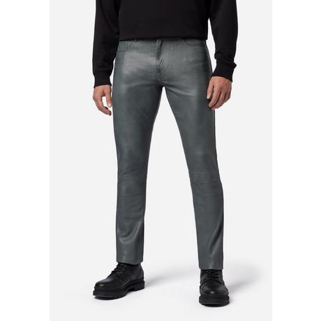 RICANO  Pantaloni in pelle da uomo Slim Fit, pantaloni in pelle 5 tasche in pelle di agnello - Slim Fit 