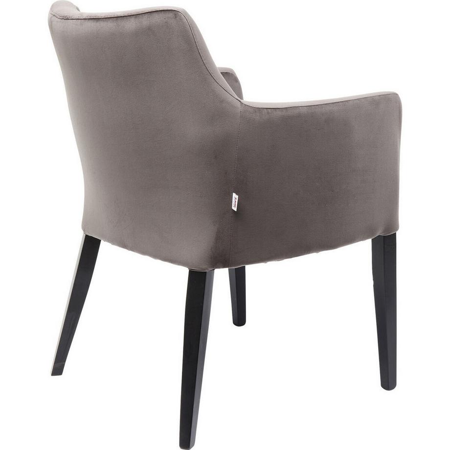mutoni Chaise avec accoudoirs Black Mode Velvet Gris  